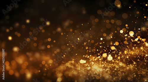 gold colored sparkling particles on a black background