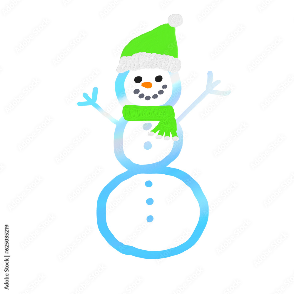 Snowman with green hat Snowman with green hat