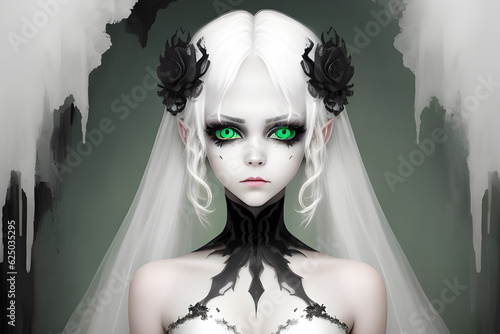 girl corpse bride-phantom mode. Generative AI