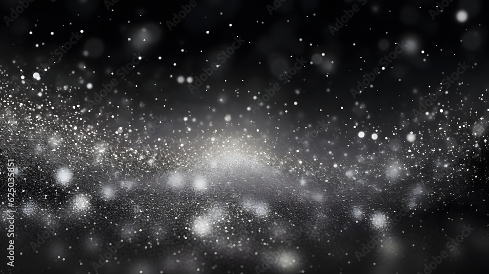 Fototapeta premium silver sparkle particles on black background