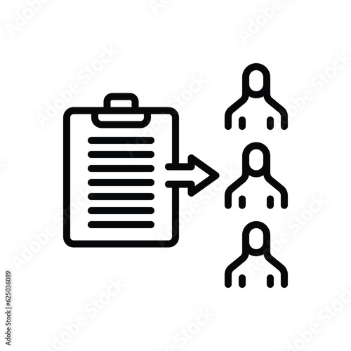 Black line icon for designated 