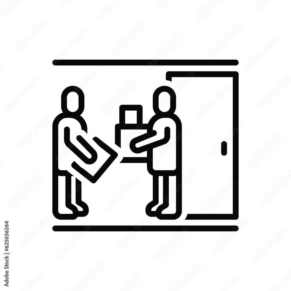 Black line icon for receives Black line icon for receives