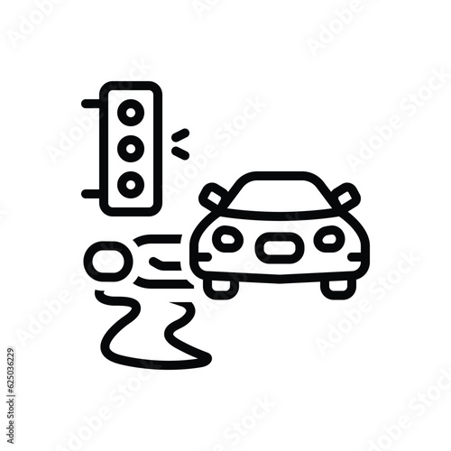 Black line icon for offense 