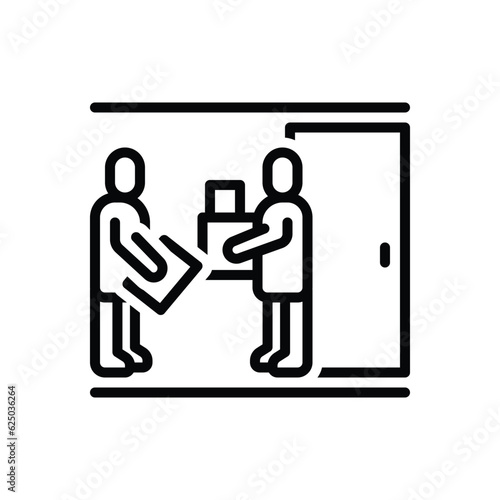 Black line icon for receives  