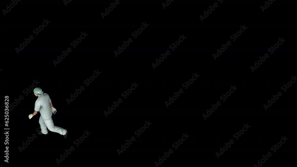 A doctor walking with transparent (alpha) background A doctor walking with transparent (alpha) background