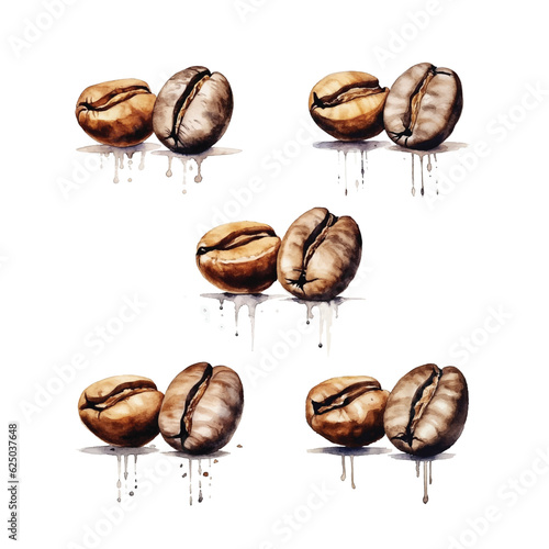 coffee beans isolated on white