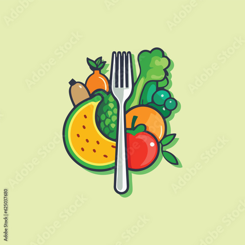 healthy vegetables and fruits icon