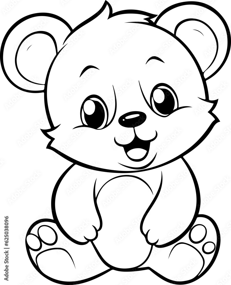 Cute bear cartoon coloring page Cute bear cartoon coloring page