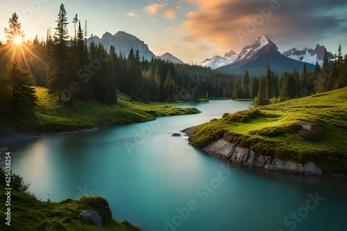 beautiful natural background generated by AI technology 