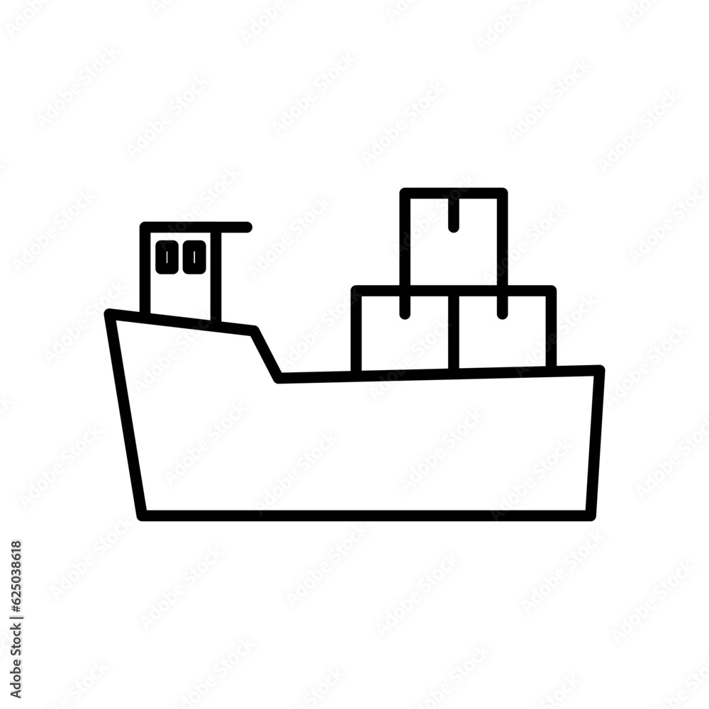 cargo ship line icon cargo ship line icon