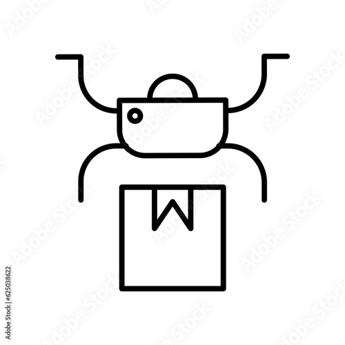 drone delivery line icon