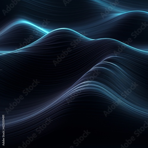 background 3d rendering. wave, dark colours generative ai © Chingiz