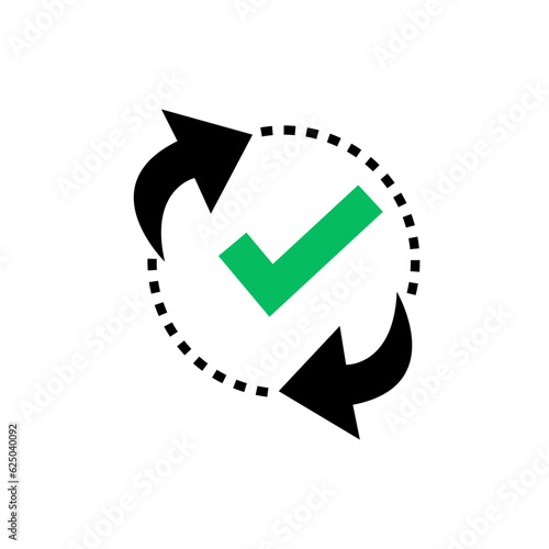 Simple cash flow icon or easy transfer. Concept of mobile app or right and left directions. Replaceable vector design.