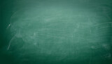 Texture of chalk on green blackboard or chalkboard background. School education board, dark wall backdrop or learning concept.