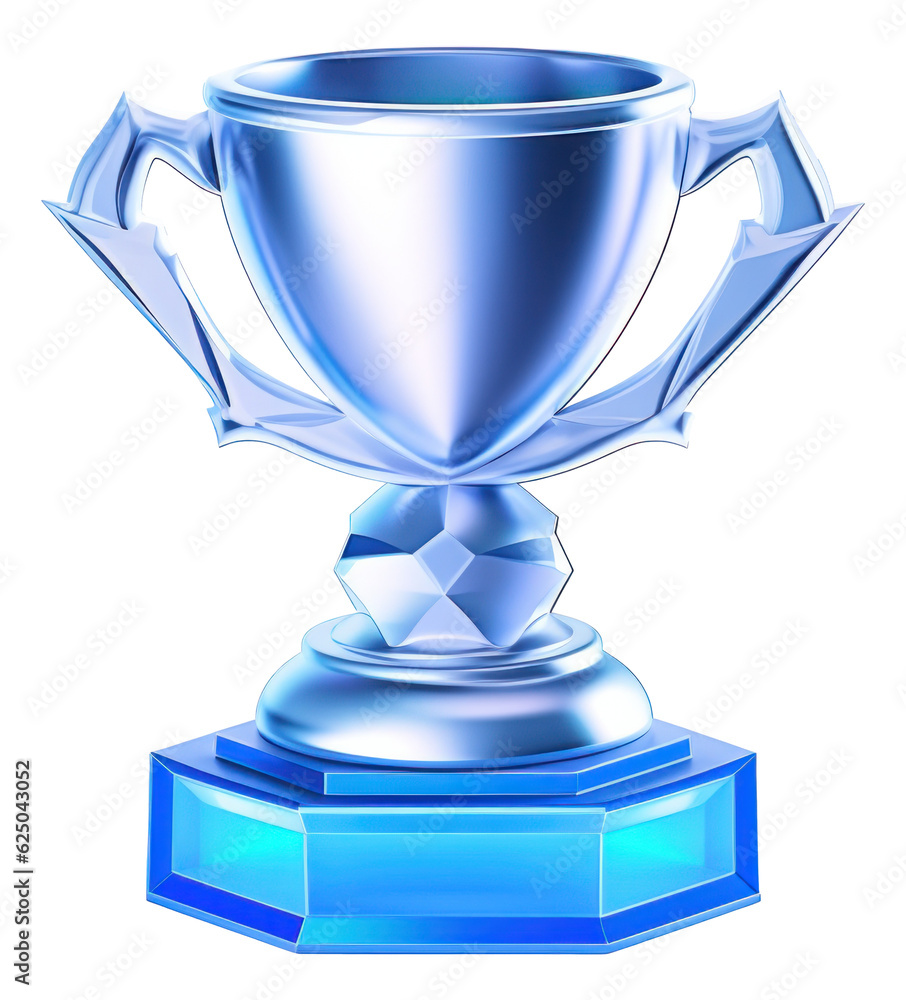 Blue trophy 3d icon illustration isolated. Blue trophy 3d icon illustration isolated.