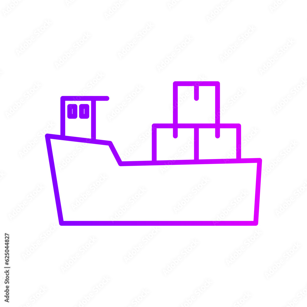 cargo ship gradient icon cargo ship gradient icon