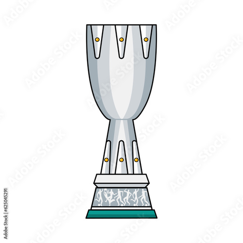 Vector graphic illustration of Super Coppa Italiana Cup. Italian Football Trophy.