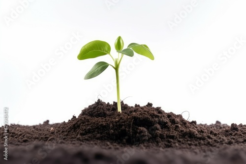 Plant sprout ground soil. Generate Ai
