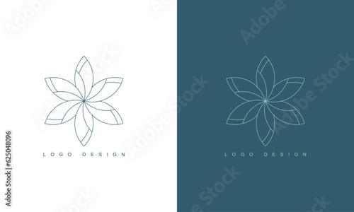 Leaf logo design modern minimal symbol template
