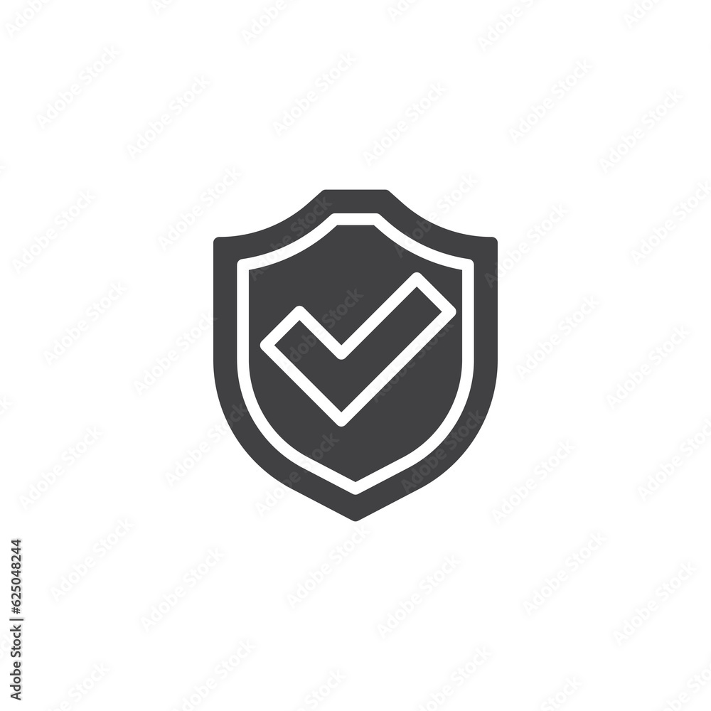 Shield with check mark vector icon Shield with check mark vector icon