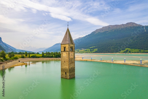 Reschensee Altgraun Kirchturm photo