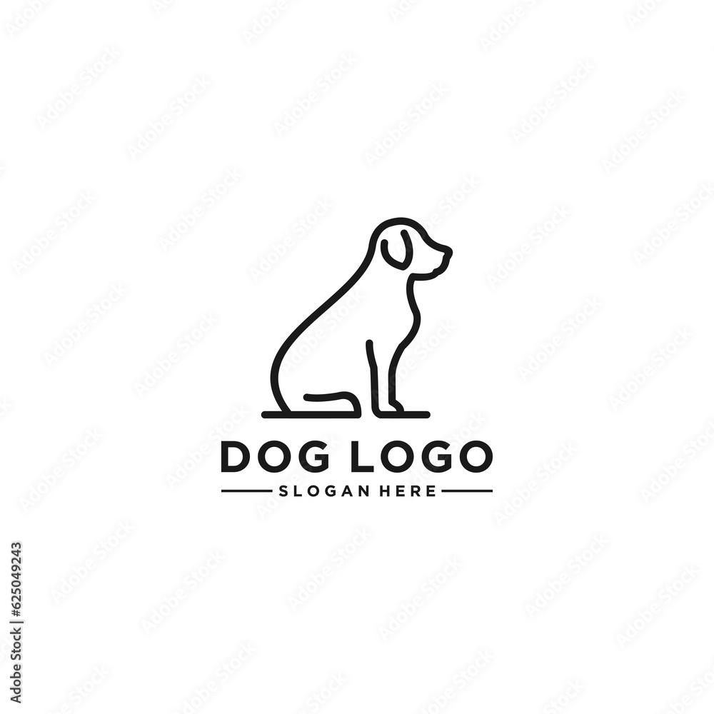 simple dog logo template in white background