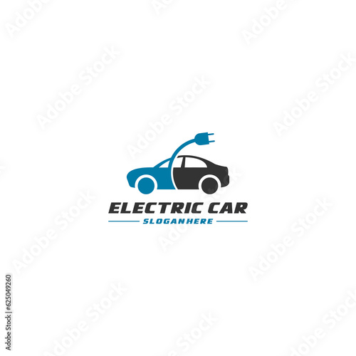 electric car logo template in white background