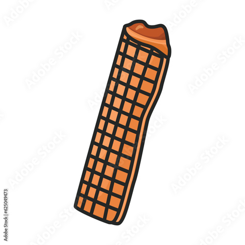 Waffle with bubble vector icon.Color vector icon isolated on white background waffle with bubble.