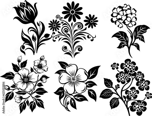 Silhouette flower plant vector images