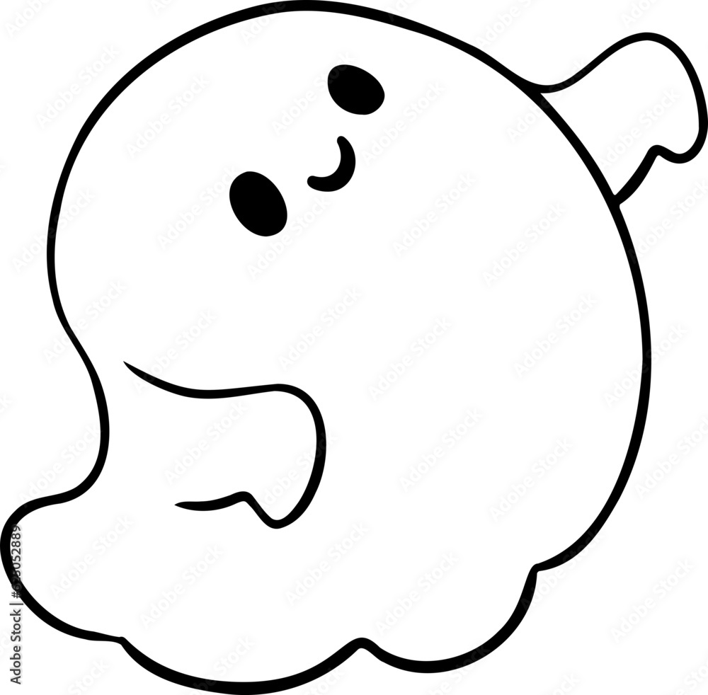 hand drawn ghost illustration.