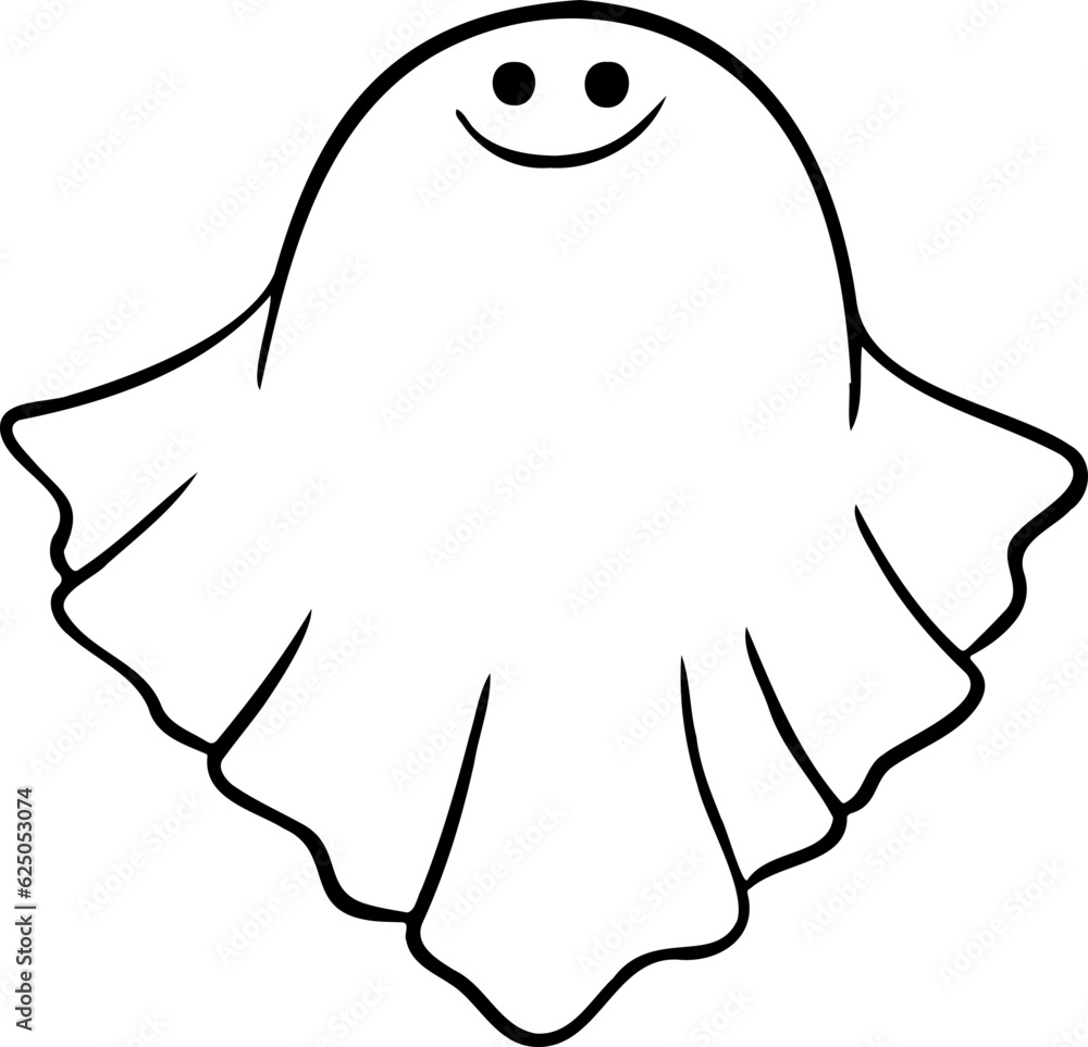 hand drawn ghost illustration.