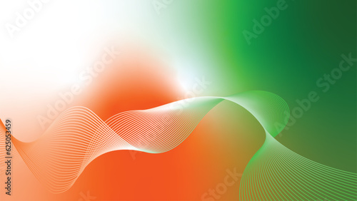 orange white green tech wavy lines abstract gradient background 