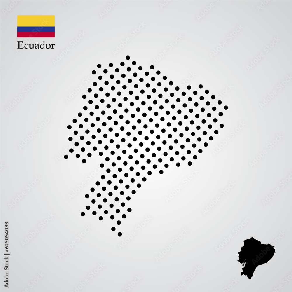 equador map background with halftone