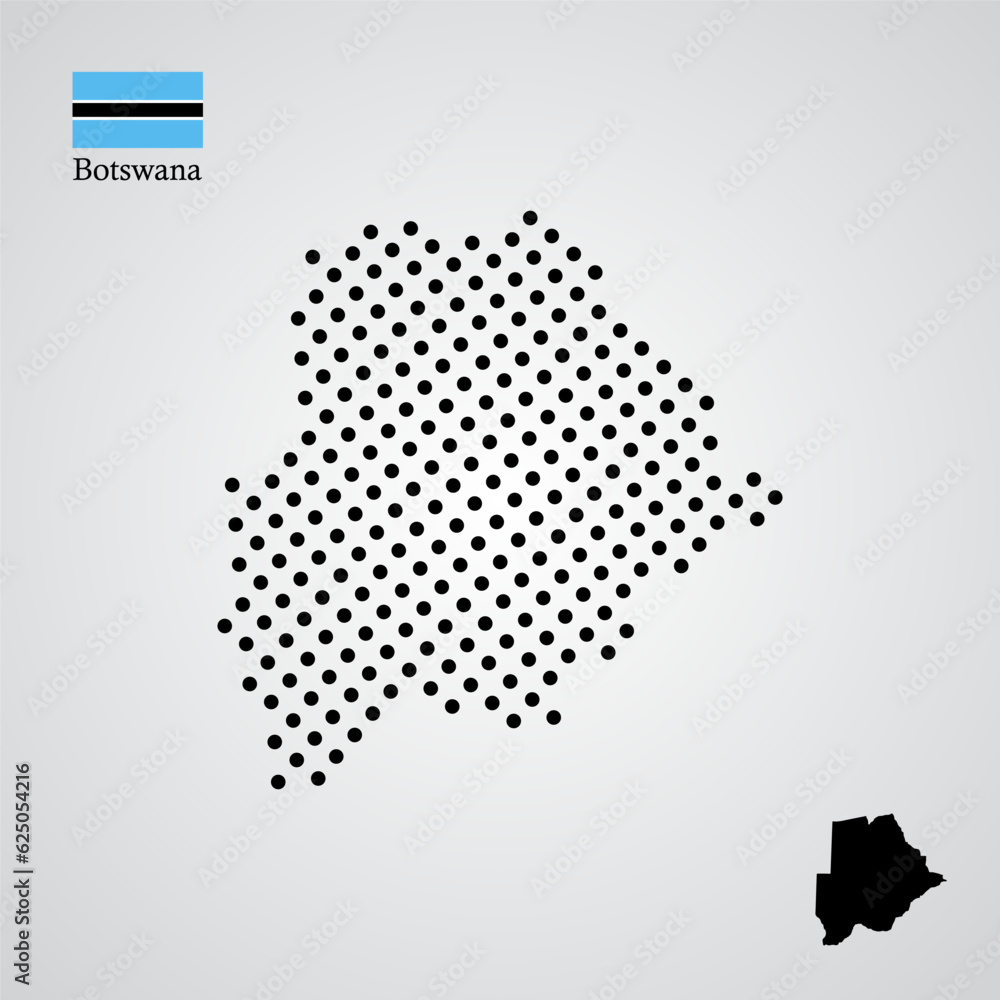 botswana map background with halftone