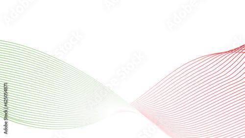 abstract wavy tech lines isolated red white green flag colour gradient background