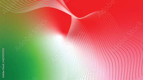 abstract wavy tech lines red white green flag colour gradient background