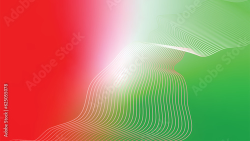 abstract wavy tech lines red white green flag colour gradient background