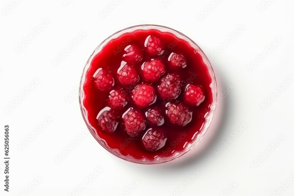 Raspberry jam top view. Generate Ai Raspberry jam top view. Generate Ai