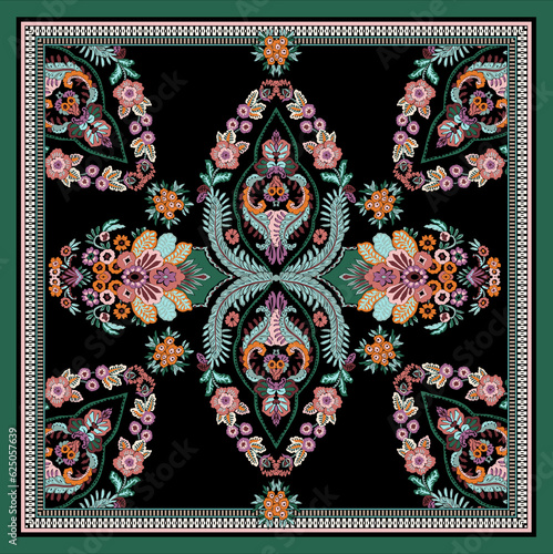 scarf fabric art pattern flowers  bandana