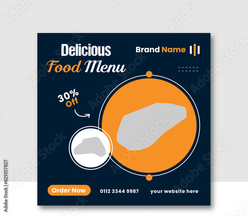 Restaurant Food Menu Social Media Post Design Template 