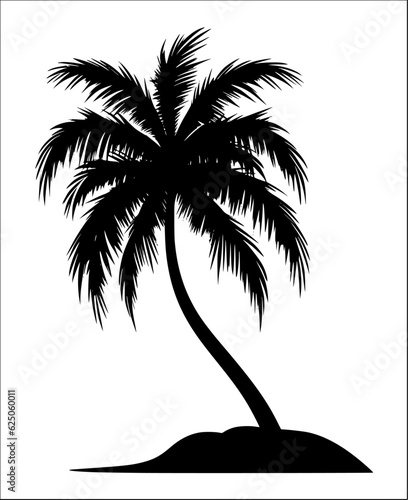 coconut tree silhouette vector illustration 