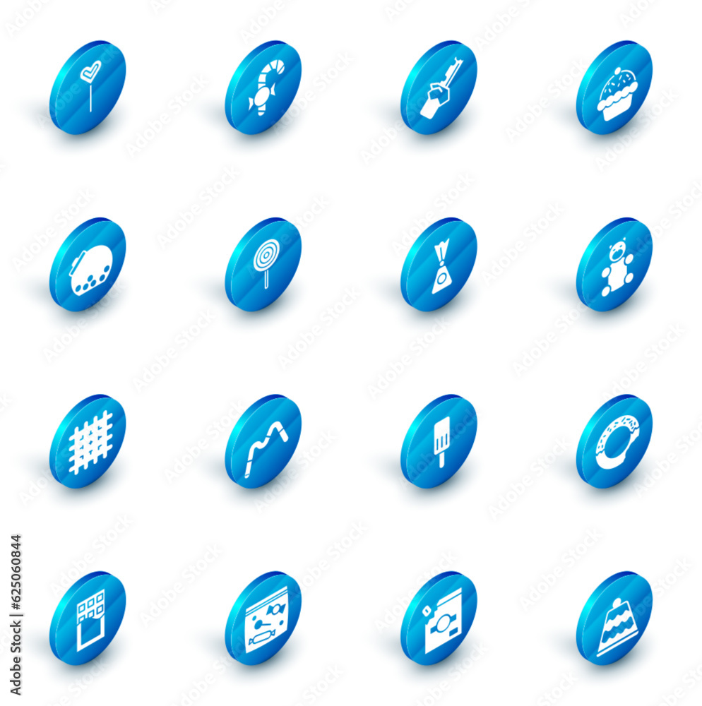 Set Christmas candy cane, Bitten chocolate bar, Cupcake, Glass jar with candies inside, Cracker biscuit, Lollipop, Jelly bear and Candy icon. Vector Set Christmas candy cane, Bitten chocolate bar, Cupcake, Glass jar with candies inside, Cracker biscuit, Lollipop, Jelly bear and Candy icon. Vector
