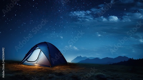 Lonely tent under the starr...