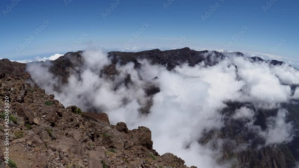 Above the clouds at the beautiful Caldera de Taburiente National Park in La Palma - Canary Islands Above the clouds at the beautiful Caldera de Taburiente National Park in La Palma - Canary Islands
