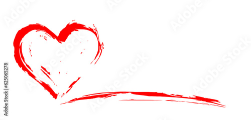 The red heart symbol with watercolor.