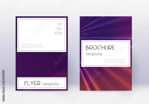 Stylish cover design template set. Violet abstract