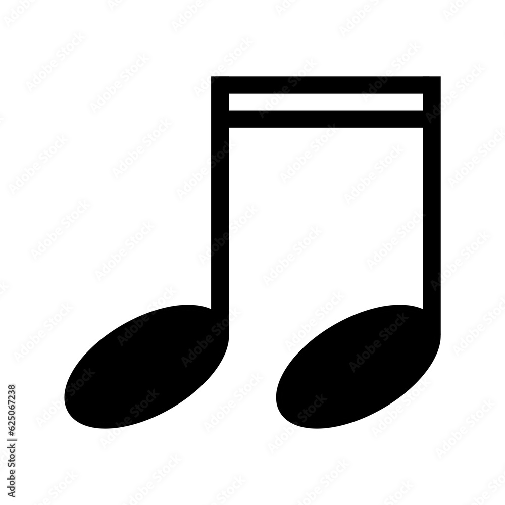 Musical Note, Color Black Beamed Sixteenth Note Musical Note, Color Black Beamed Sixteenth Note