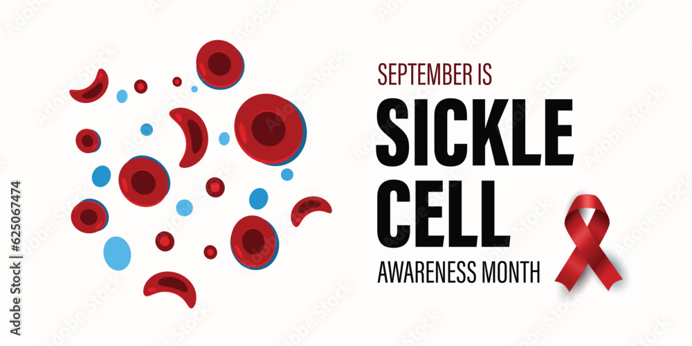 September is Sickle Cell Awareness Month banner for web and social media.