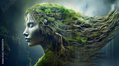 Artistic image of mother earth. World environment and mother earth day concept