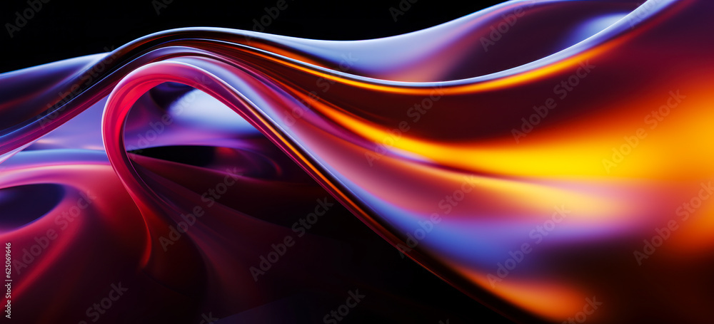 Abstract fluid 3d render holographic iridescent neon curved wave in motion dark background. Gradient design element for banners, backgrounds, wallpapers and covers Abstract fluid 3d render holographic iridescent neon curved wave in motion dark background. Gradient design element for banners, backgrounds, wallpapers and covers